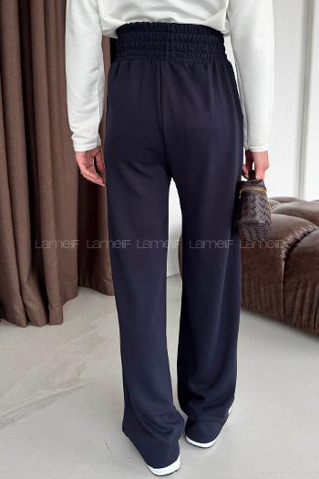 Navy Blue Regular Trousers High Waist Regular Cut Bottom Tracksuit