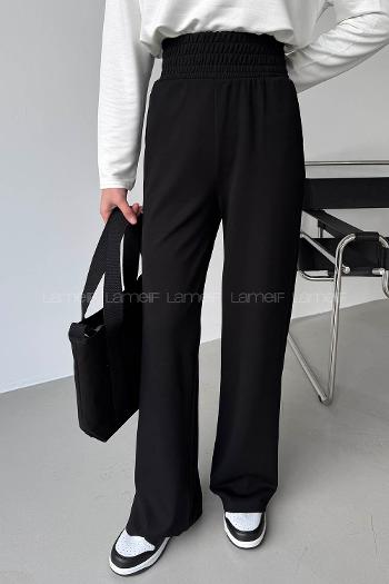 Black Regular Trousers High Waist Regular Cut Bottom Tracksuit