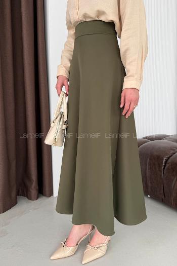 Lamelif Scuba Çan Etek Haki