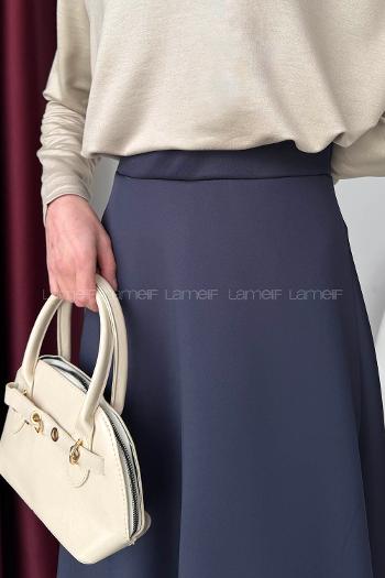 Lamelif Scuba Çan Etek Lacivert