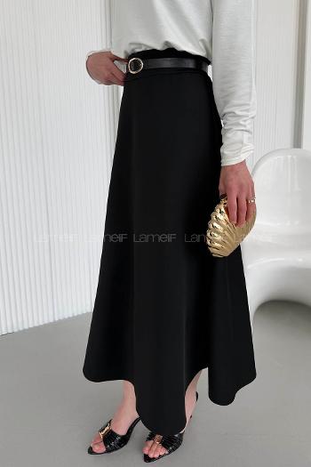 Lamelif Scuba Çan Etek Siyah