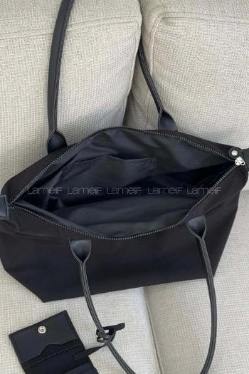 Lamelif Cüzdan Askılı Salaş Kadın Çanta Siyah