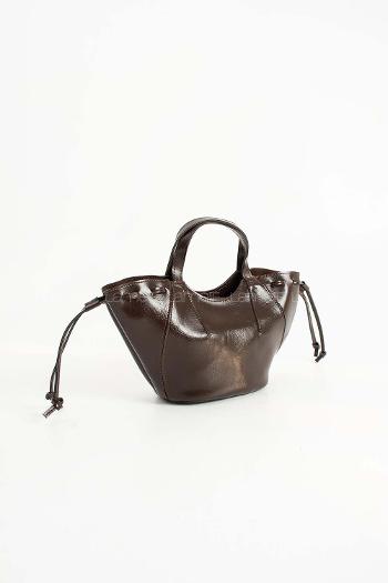 Lamelif Deri Görünümlü Kadın Kol Çantası Bordo