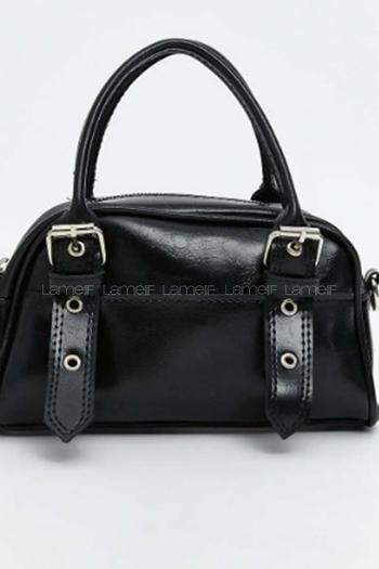Black Buckle Skin Hand Bag Bag