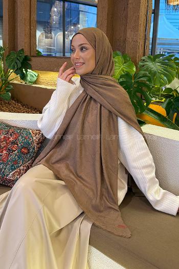 Milky Brown Bone Cotton Fabric Straight Shawl