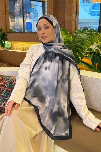 Lamelif Batik Desen Soft Şal Siyah