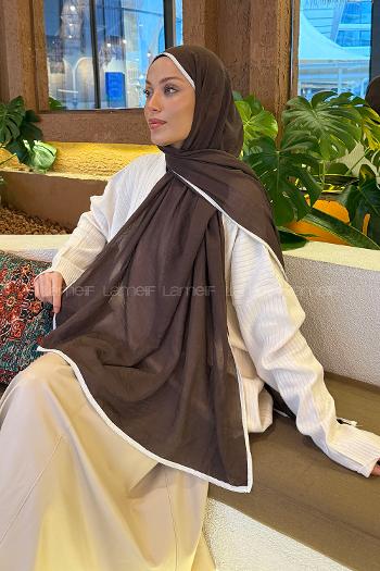 Bitter Brown Cotton Fabric Straight Shawl