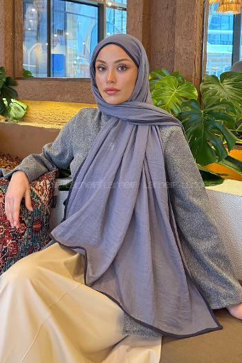 Gray Cotton Fabric Straight Shawl