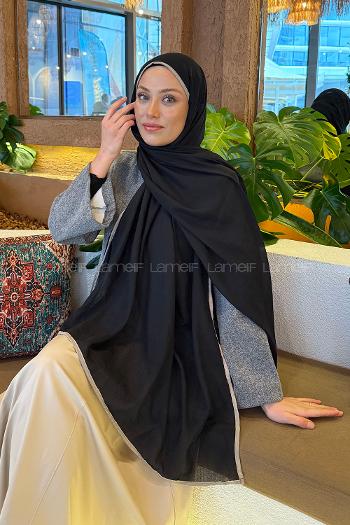 Black Jasmine Cotton Fabric Straight Shawl