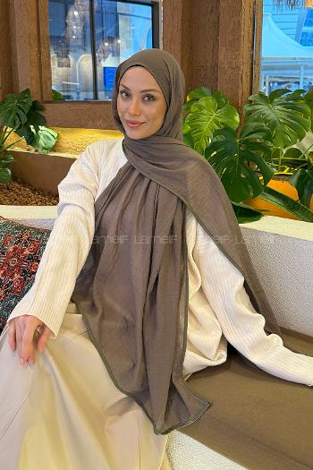 Soft Brown Cotton Fabric Straight Shawl