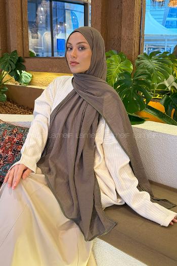 Soft Brown Cotton Fabric Straight Shawl