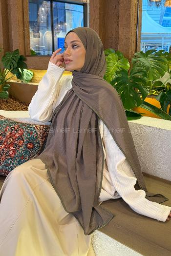Soft Brown Cotton Fabric Straight Shawl