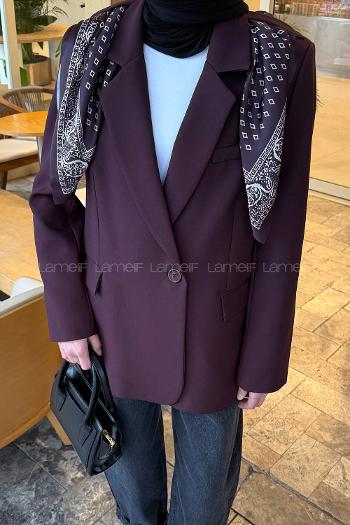 Plum Jacket Collar Long Arm Lycra Jacket
