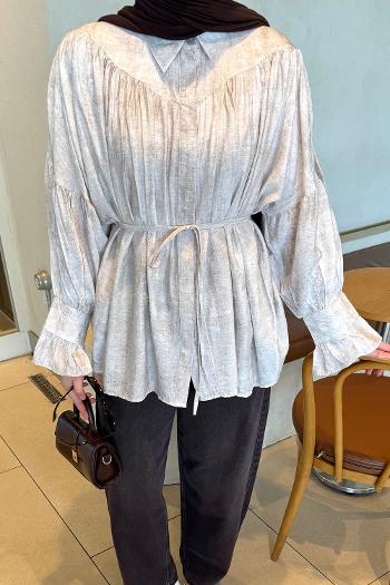 Stone Shirt Collar Long Arm Viscose Fabric Shirt