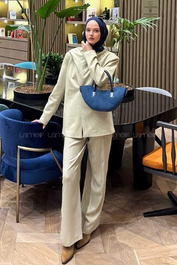 Stone Crew Neck Long Arm Atlas Regular Trousers Material Suit