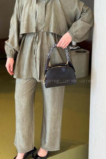 Lamelif Fular Detaylı Armoli El ve Omuz Çantası