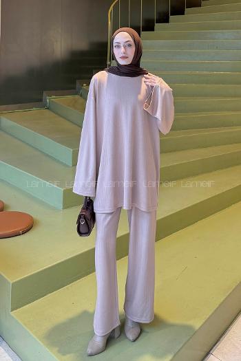 Lamelif Oysho Pantolonlu Takım Karamel