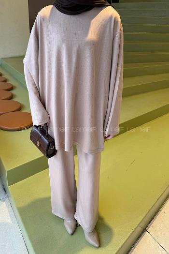 Lamelif Oysho Pantolonlu Takım Karamel