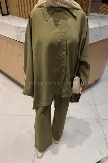 Lamelif Panço-Pantolon Takım Haki