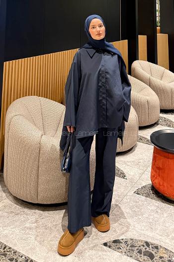 Lamelif Panço-Pantolon Takım Lacivert