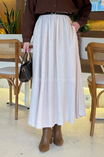 Cream Tensel Unprinted Skirt Skirt