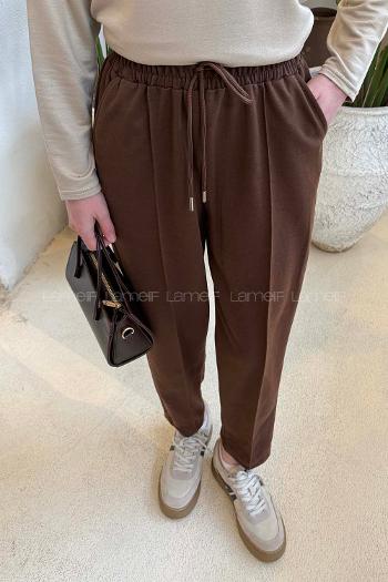 Bitter Brown Regular Trousers High Waist Regular Cut Bottom Tracksuit
