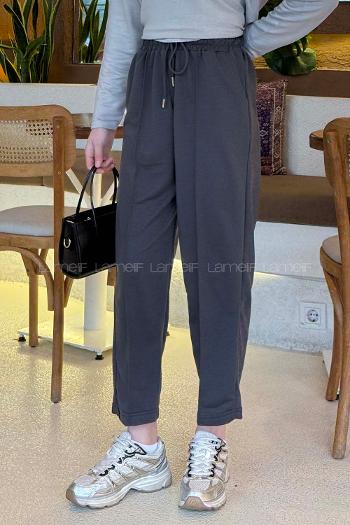 Anthracite Regular Trousers High Waist Regular Cut Bottom Tracksuit