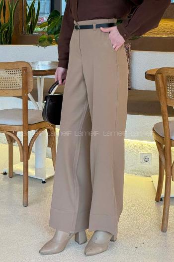 Mink Crepe Fabric High Waist Material Pants