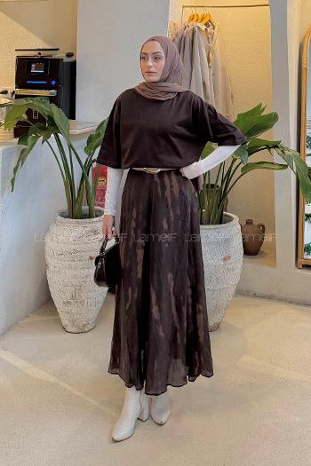 Lamelif Basic Kısa Kol T-shirt Acı Kahve