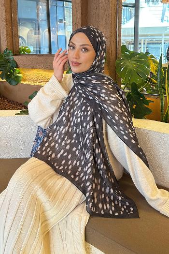 Lamelif Ceylan Desen Soft Şal Antrasit