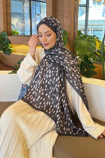 Lamelif Ceylan Desen Soft Şal Antrasit