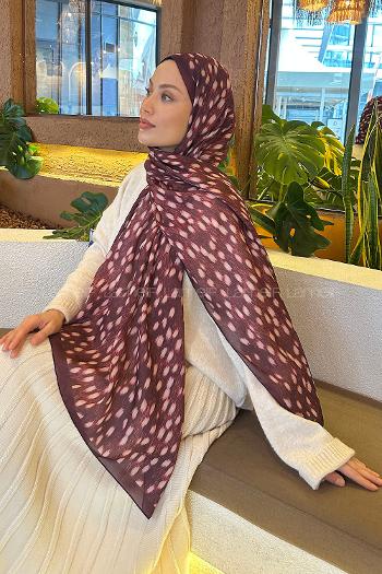 Claret Red Cotton Striped Shawl