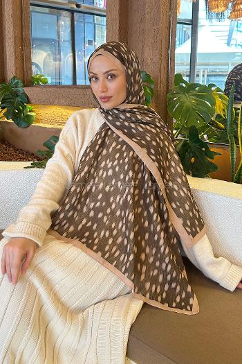 Lamelif Ceylan Desen Soft Şal Camel