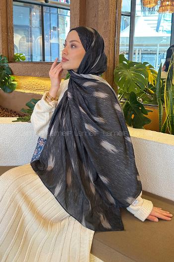 Lamelif Ceylan Desen Soft Şal Füme