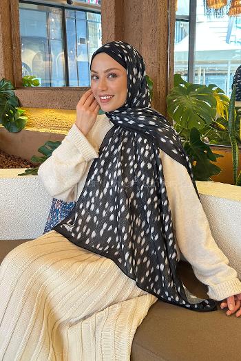 Lamelif Ceylan Desen Soft Şal Siyah