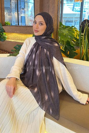 Lamelif Ceylan Desen Soft Şal Siyah Yeşil