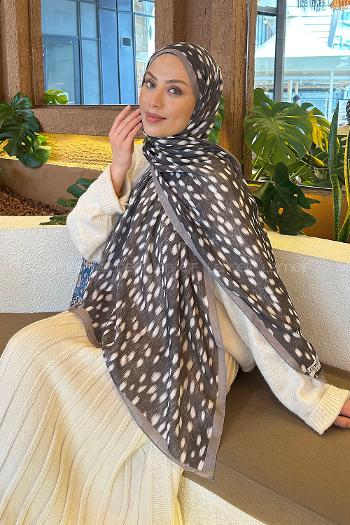 Lamelif Ceylan Desen Soft Şal Vizon