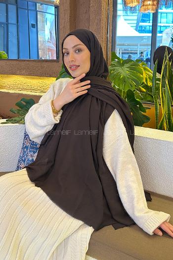 Bitter Brown Cotton Fabric Straight Shawl