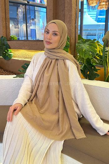 Camel Cotton Fabric Straight Shawl