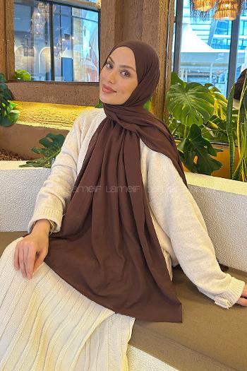 Brown Cotton Fabric Straight Shawl