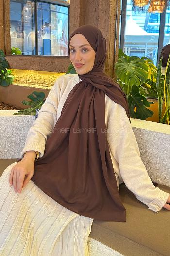 Brown Cotton Fabric Straight Shawl