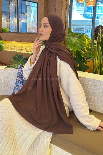 Brown Cotton Fabric Straight Shawl