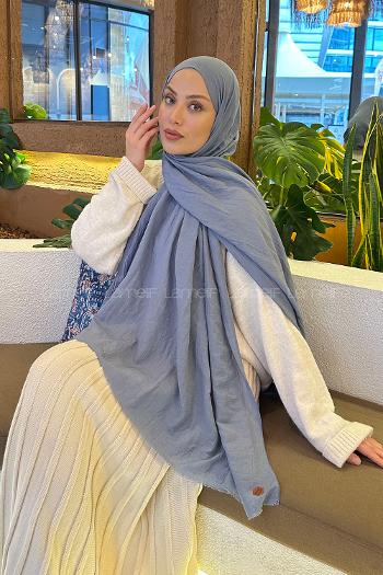 Gray Black Cotton Fabric Straight Shawl