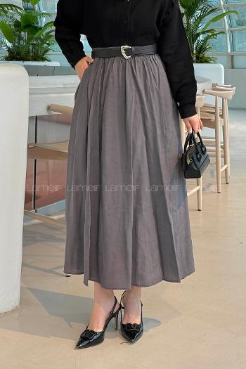 Metallic Gray Tensel Unprinted Skirt Skirt