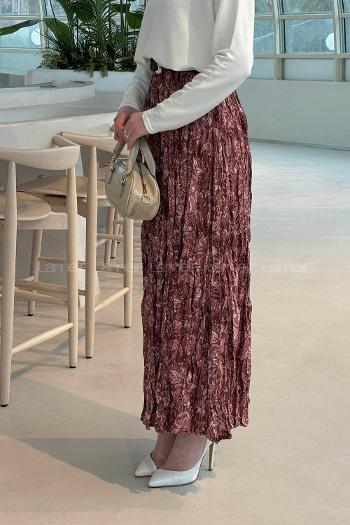 Lamelif Dijital Kraş Etek Gül Kurusu