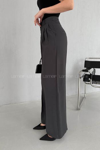 Lamelif Geniş Paça Palazzo Pantolon Antrasit
