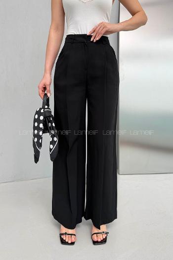 Lamelif Geniş Paça Palazzo Pantolon Siyah