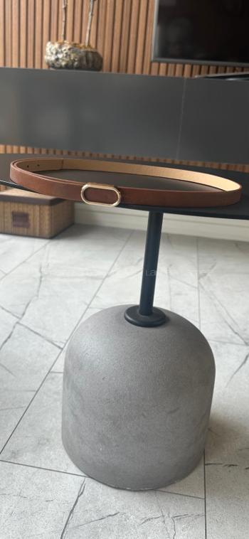 Lamelif Gold Tokalı Krem Suni Deri Kadın Kemer – Elegant Seri