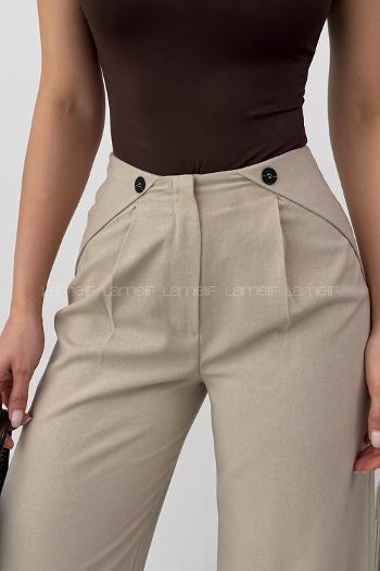 Lamelif Palazzo Pantolon Taş Rengi