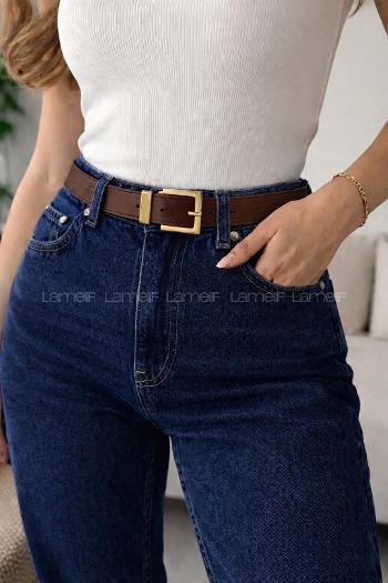 Lamelif Valencia Gold Tokalı Siyah Kadın Kemer